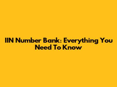 IIN Number Bank: Everything You Need To Know