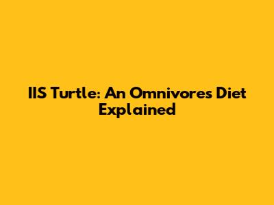 IIS Turtle: An Omnivore's Diet Explained