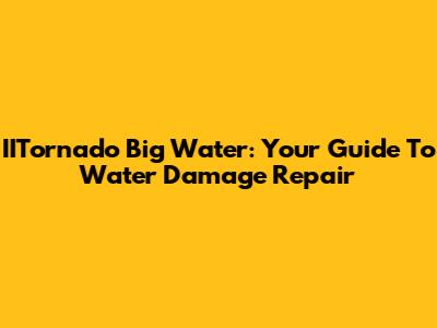 IITornado Big Water: Your Guide To Water Damage Repair
