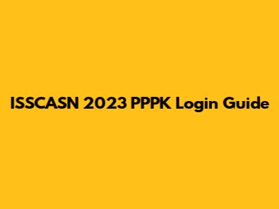 ISSCASN 2023 PPPK Login Guide