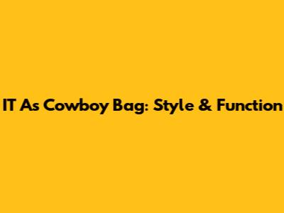 IT As Cowboy Bag: Style & Function