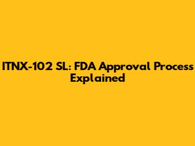 ITNX-102 SL: FDA Approval Process Explained