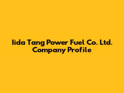 Iida Tang Power Fuel Co. Ltd. Company Profile