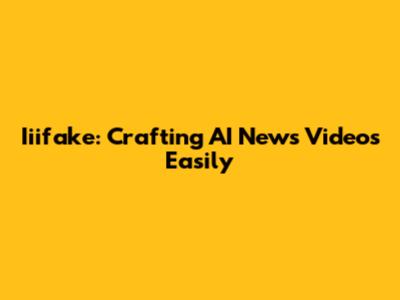 Iiifake: Crafting AI News Videos Easily