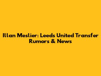 Illan Meslier: Leeds United Transfer Rumors & News