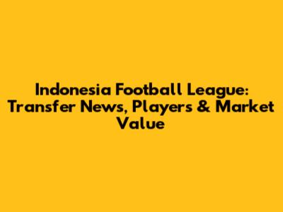 Indonesia Football League: Transfer News, Players & Market Value