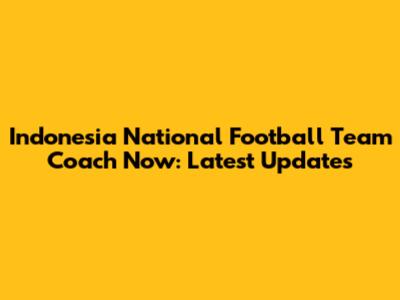Indonesia National Football Team Coach Now: Latest Updates