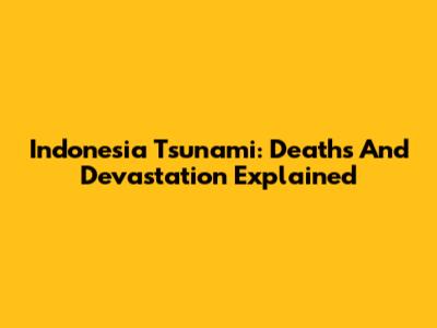 Indonesia Tsunami: Deaths And Devastation Explained