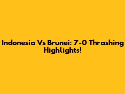 Indonesia Vs Brunei: 7-0 Thrashing Highlights!