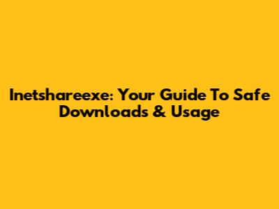 Inetshareexe: Your Guide To Safe Downloads & Usage