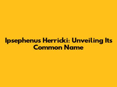 Ipsephenus Herricki: Unveiling Its Common Name
