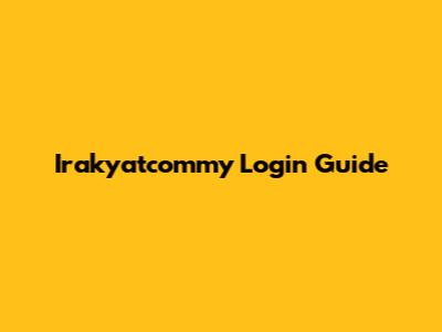 Irakyatcommy Login Guide
