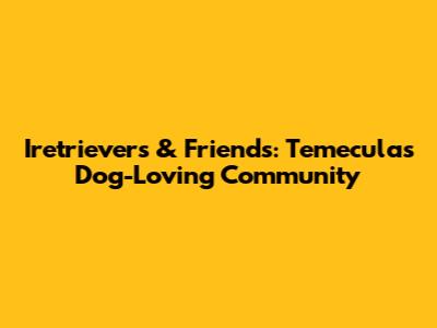 Iretrievers & Friends: Temecula's Dog-Loving Community