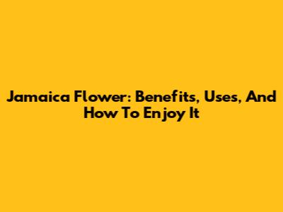 Jamaica Flower: Benefits, Uses, And How To Enjoy It