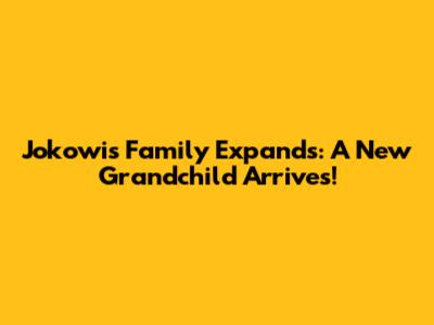 Jokowi's Family Expands: A New Grandchild Arrives!