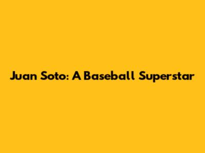 Juan Soto: A Baseball Superstar