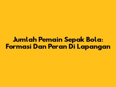 Jumlah Pemain Sepak Bola: Formasi Dan Peran Di Lapangan