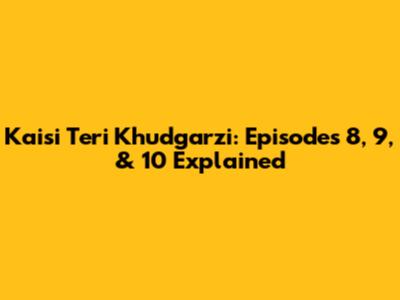 Kaisi Teri Khudgarzi: Episodes 8, 9, & 10 Explained