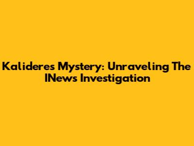 Kalideres Mystery: Unraveling The INews Investigation