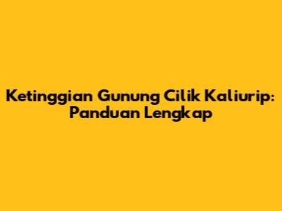 Ketinggian Gunung Cilik Kaliurip: Panduan Lengkap