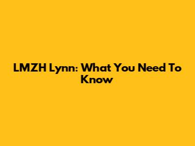 LMZH Lynn: What You Need To Know