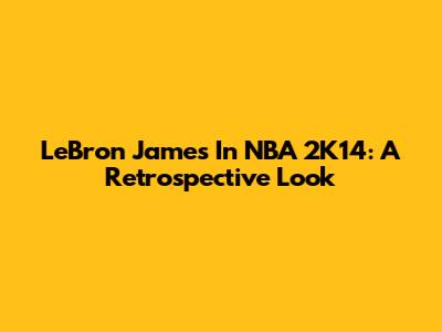 LeBron James In NBA 2K14: A Retrospective Look
