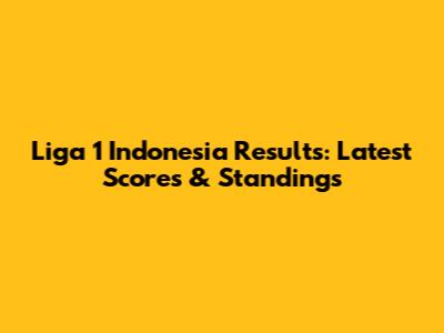 Liga 1 Indonesia Results: Latest Scores & Standings