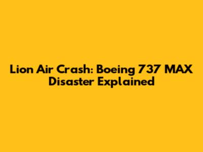 Lion Air Crash: Boeing 737 MAX Disaster Explained