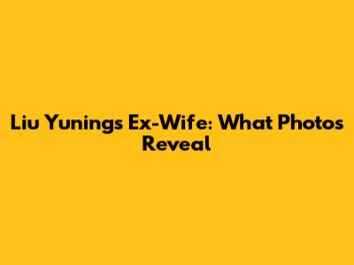 Liu Yuning's Ex-Wife: What Photos Reveal