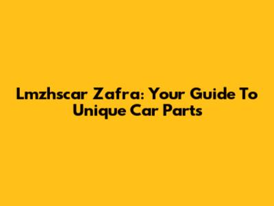 Lmzhscar Zafra: Your Guide To Unique Car Parts