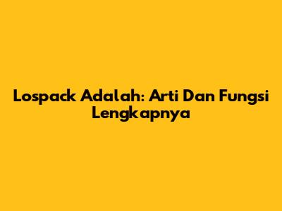 Lospack Adalah: Arti Dan Fungsi Lengkapnya