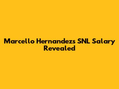 Marcello Hernandez's SNL Salary Revealed