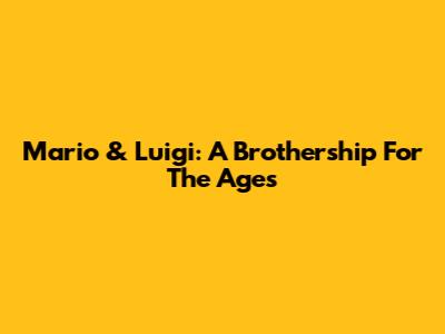 Mario & Luigi: A Brothership For The Ages