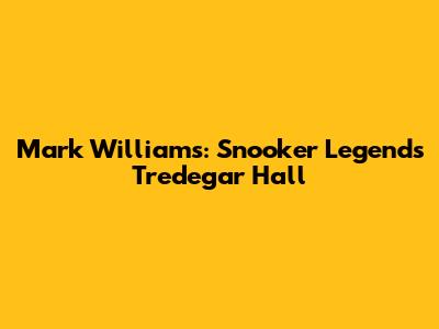 Mark Williams: Snooker Legend's Tredegar Hall