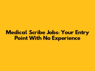 Medical Scribe Jobs: Your Entry Point With No Experience