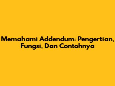 Memahami Addendum: Pengertian, Fungsi, Dan Contohnya