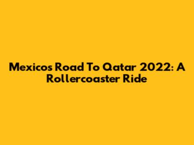 Mexico's Road To Qatar 2022: A Rollercoaster Ride