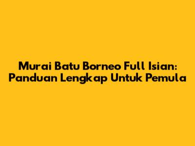 Murai Batu Borneo Full Isian: Panduan Lengkap Untuk Pemula