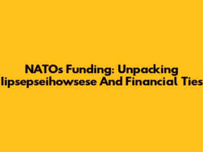 NATO's Funding: Unpacking Iipsepseihowsese And Financial Ties