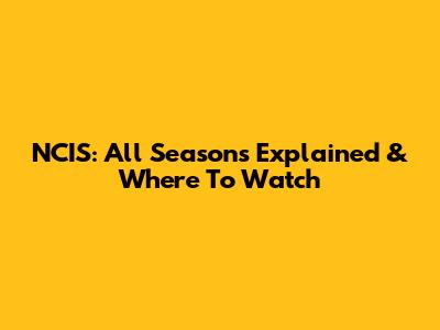 NCIS: All Seasons Explained & Where To Watch