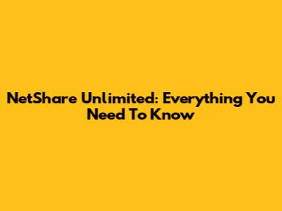 NetShare Unlimited: Everything You Need To Know