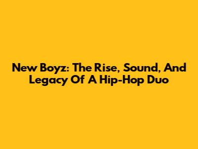 New Boyz: The Rise, Sound, And Legacy Of A Hip-Hop Duo