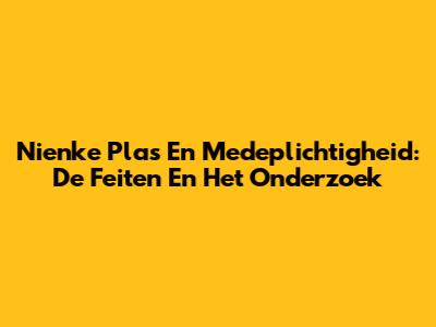 Nienke Plas En Medeplichtigheid: De Feiten En Het Onderzoek
