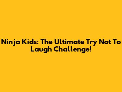 Ninja Kids: The Ultimate 'Try Not To Laugh' Challenge!