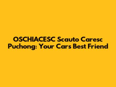 OSCHIACESC Scauto Caresc Puchong: Your Car's Best Friend