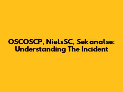 OSCOSCP, NielsSC, Sekanalse: Understanding The Incident