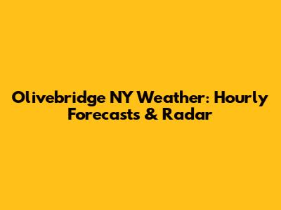Olivebridge NY Weather: Hourly Forecasts & Radar