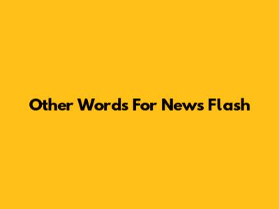 Other Words For News Flash
