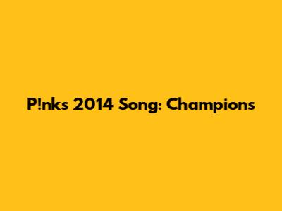 P!nk's 2014 Song: Champions