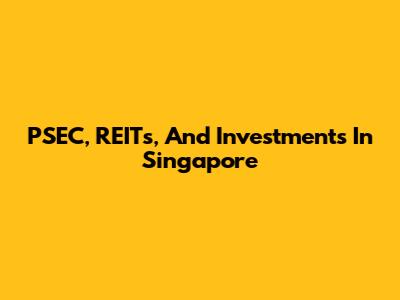 PSEC, REITs, And Investments In Singapore